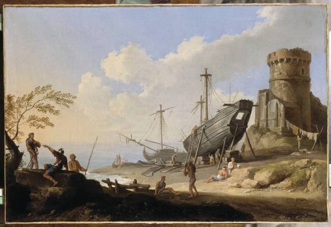 Chantier naval sur la côte Jacob de Heusch