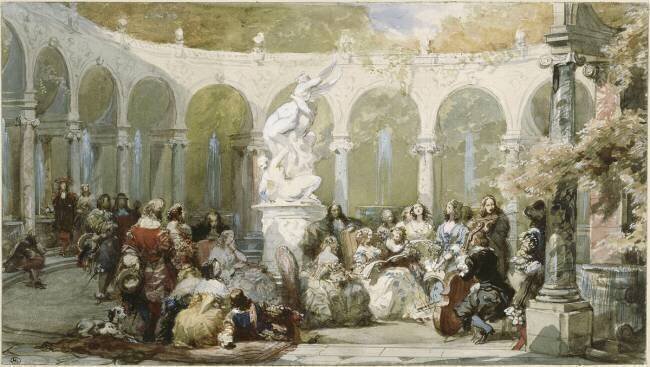 Concert dans le bosquet de la colonnade à Versailles Eugène Lami