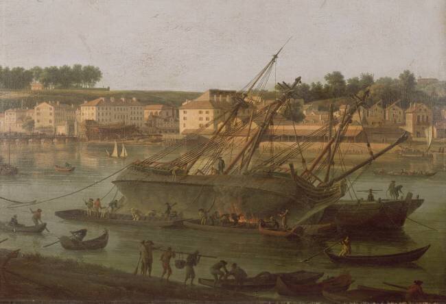 Deuxième vue du port de Bayonne prise de l'Allée de Boufflers, prés de la porte mousserole Joseph Vernet