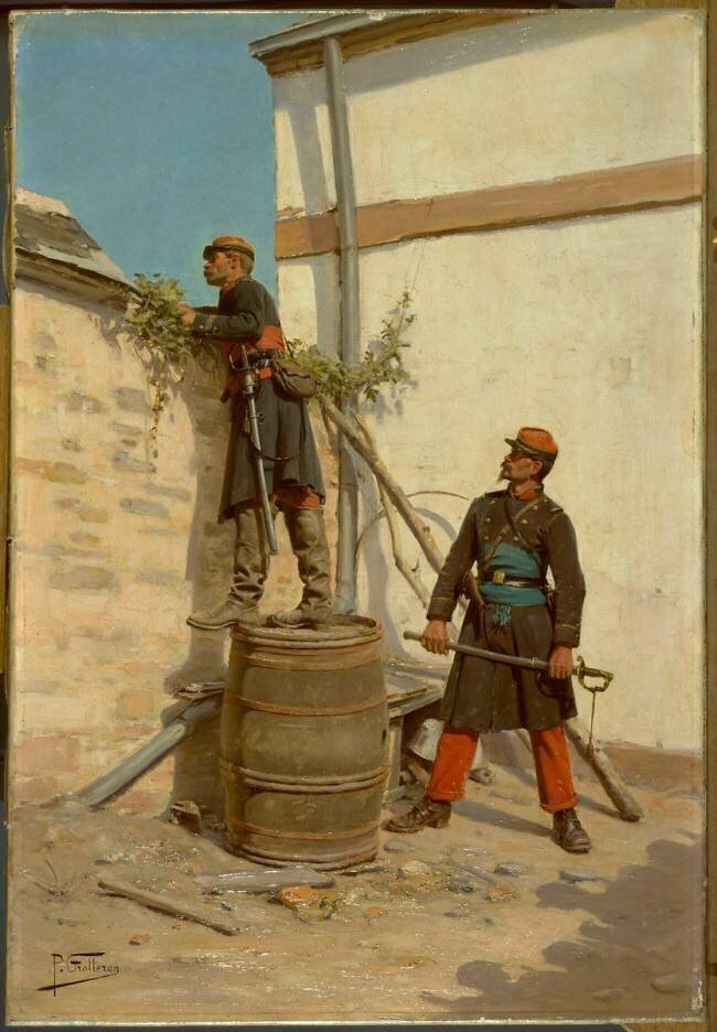 Episode du siège de Paris, 1870-1871 : capitaine et adjudant d'infanterie aux avant-postes Paul-Louis-Narcisse Grolleron