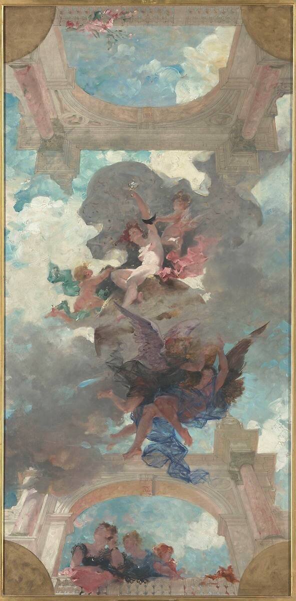 Esquisse du plafond du foyer de la Comédie Française à Paris Guillaume Dubufe