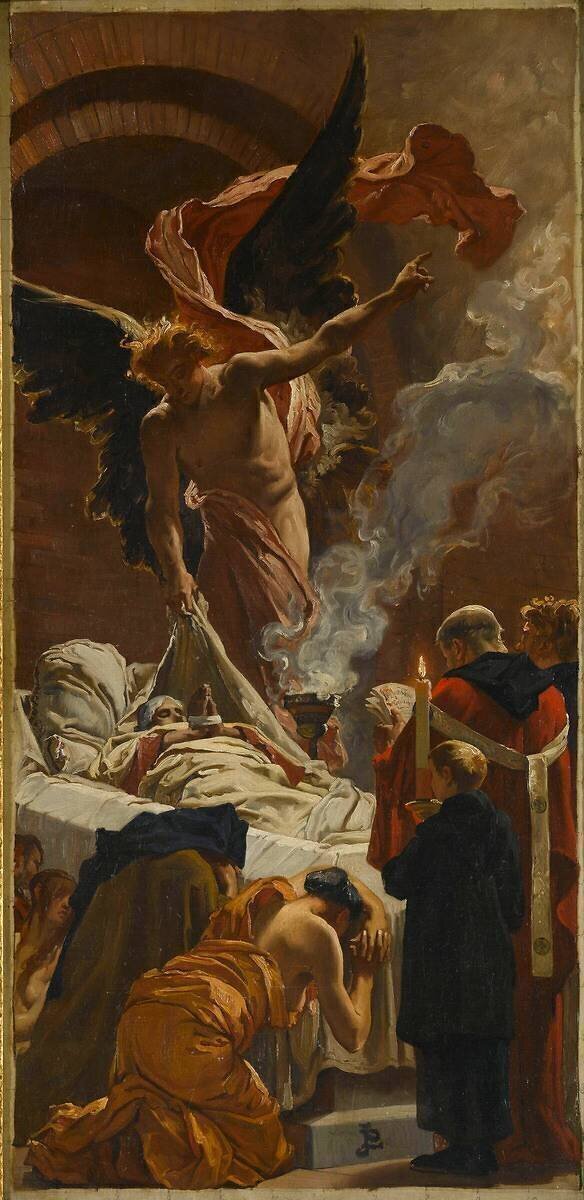 Etude pour la mort de Sainte Geneviève Jean-Paul Laurens