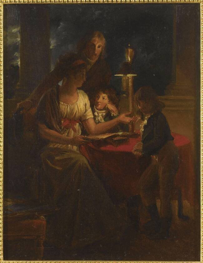 Famille de l'orfèvre Henri Auguste (1759-1816) réunie autour d'un table en 1798 François Gérard