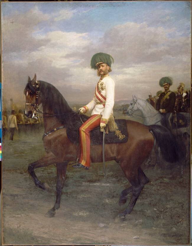 François Joseph à cheval (1830-1916), empereur d'Autriche Otto von Thoren