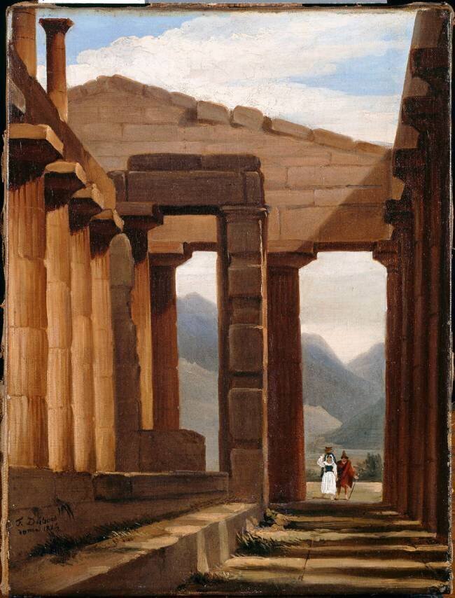 Intérieur d'un temple dorique (Ségeste ?) François Dubois