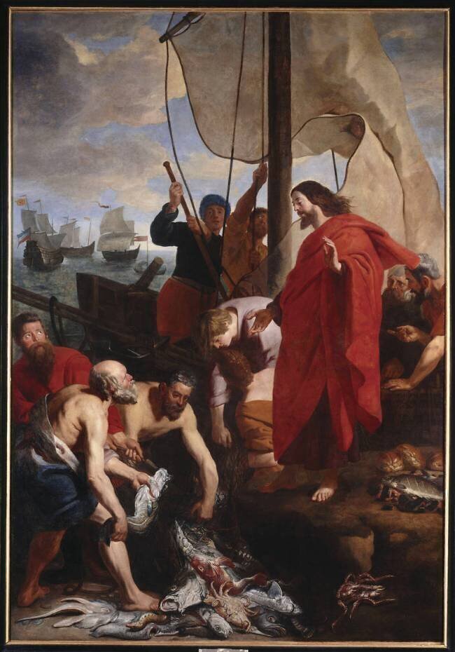 La pêche miraculeuse. Les apôtres rapportent au Christ le fruit de leur prise Gaspard de Crayer