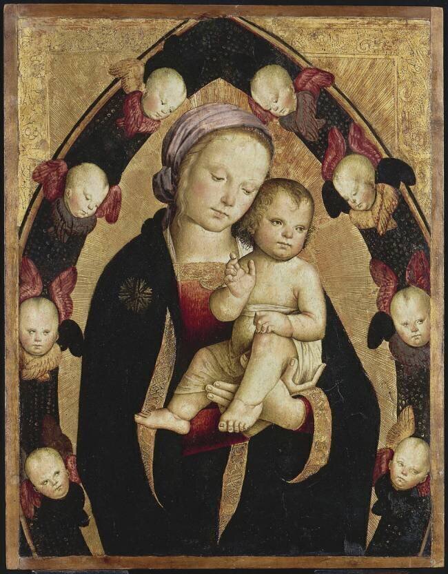 La Vierge et l'Enfant dans une gloire de séraphins anonymous
