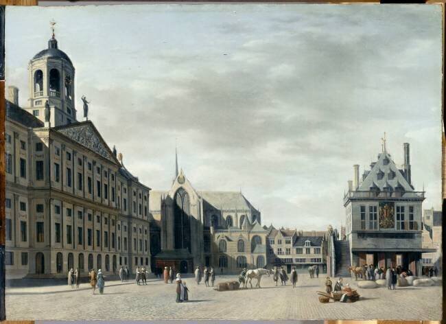 Le Dam avec le nouvel hôtel de ville d'Amsterdam Gerrit Berckheyde