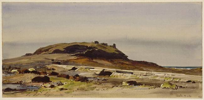 Le Grand Bé, passage des piétons, à Saint-Malo Eugène Isabey