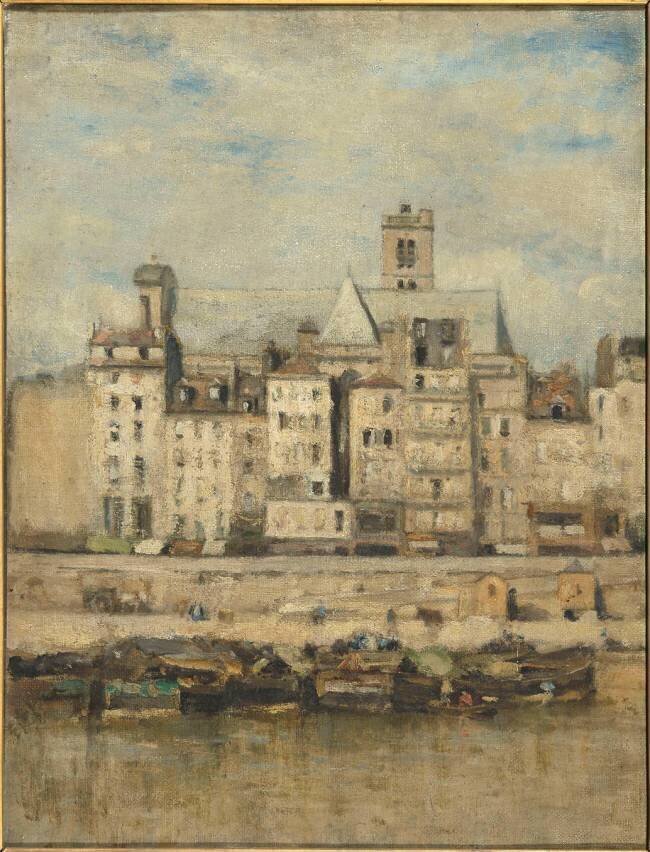 Le marché aux pommes, port de l'hôtel de ville, à Paris Stanislas Victor Edouard Lépine