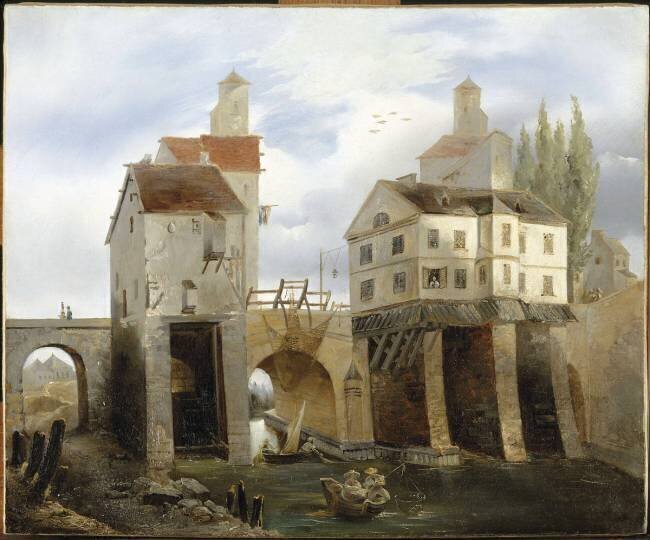 Le pont de Moret Robert Léopold Leprince