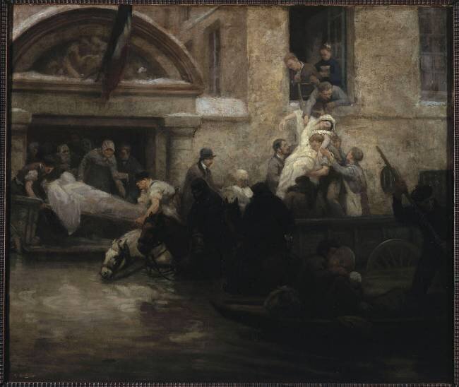 Le sauvetage des malades de l'hôpital de l'Ancienne Charité (inondations de 1910) Boulanger A.