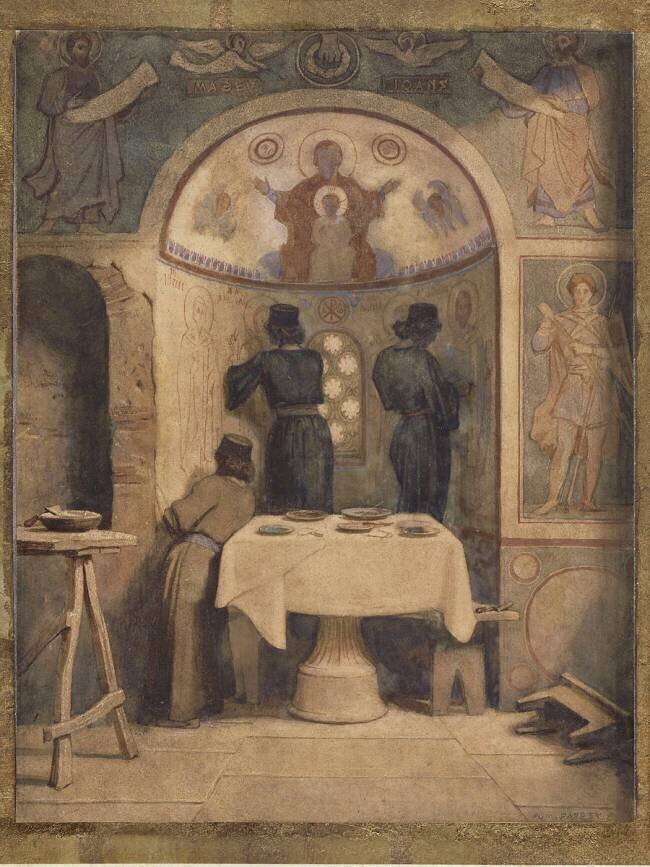 Les Moines du Mont Athos peignant une absidiole Dominique-Louis Papety