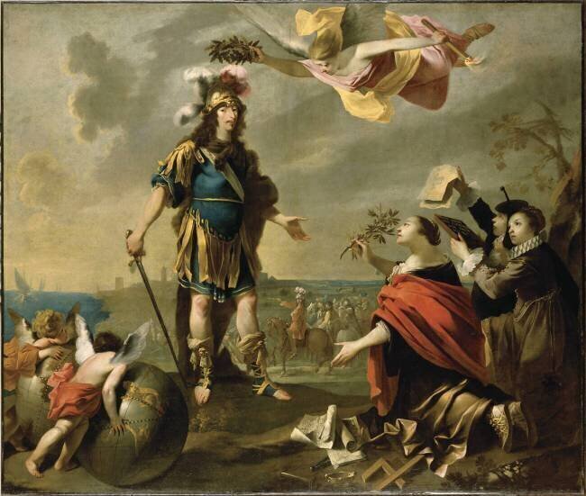 Louis II de Bourbon, duc d'Enghien, reçoit la reddition de Dunkerque, en octobre 1646 Jean Tassel