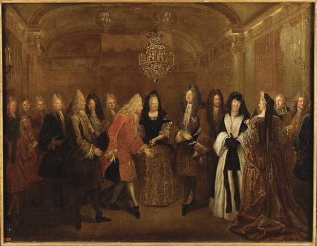 Louis XIV reçoit à Fontainebleau le Prince électeur de Saxe Frédéric Auguste, le 27 septembre 1714 Louis Silvestre