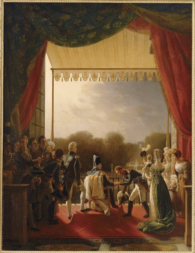 Louis XVIII, entouré des membres de la famille royale Louis Ducis
