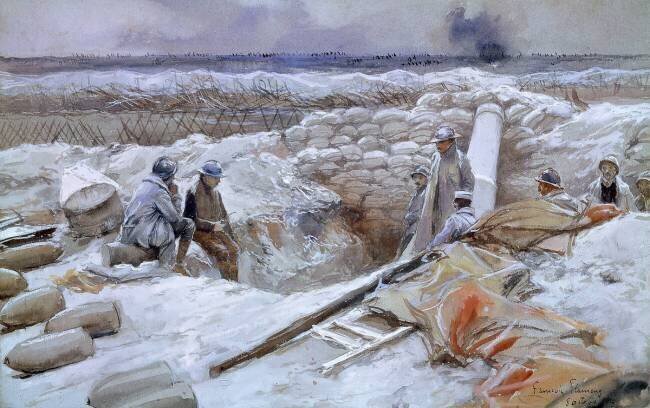 Mortier de 220 à Souain, 8 octobre 1915 François Flameng