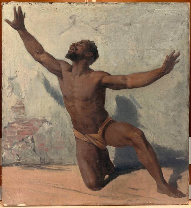 Homme agenouillé Adolphe Yvon