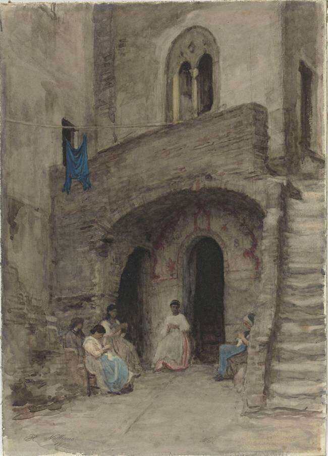 Nettuno, porche d'un ancien palais Ernest Hébert