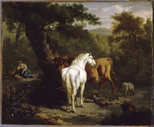 Paysage au cheval blanc Dirck van Bergen