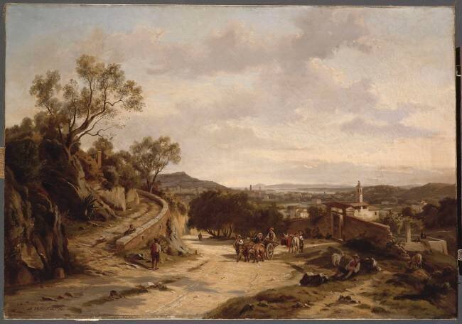 Paysage méditerranéen (Vue de Nice, prise de la route de Gênes) Etienne-Adolphe Viollet-Le-Duc