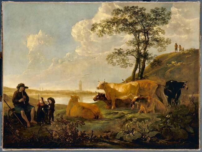 Paysage près de Rhenen : vaches au pâturage Albert Cuyp