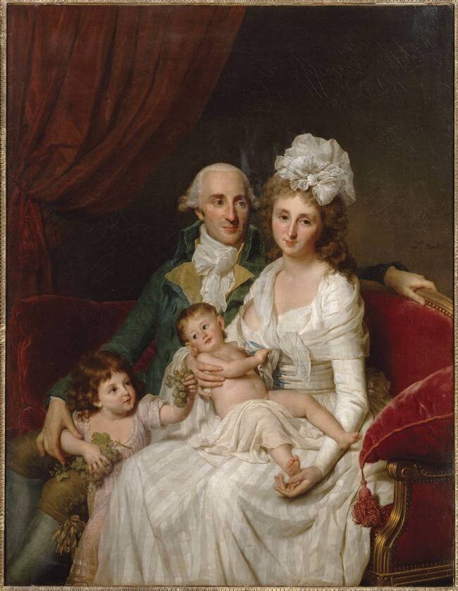 Portrait de M. Olive, trésorier des Etats de Bretagne et de sa famille Marie-Geneviève Bouliard
