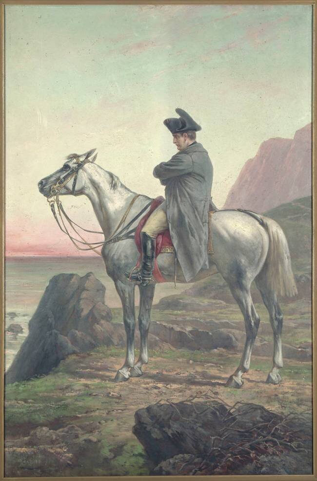 Portrait de Napoléon Ier à cheval à Sainte-Hélène Olivier Pichat