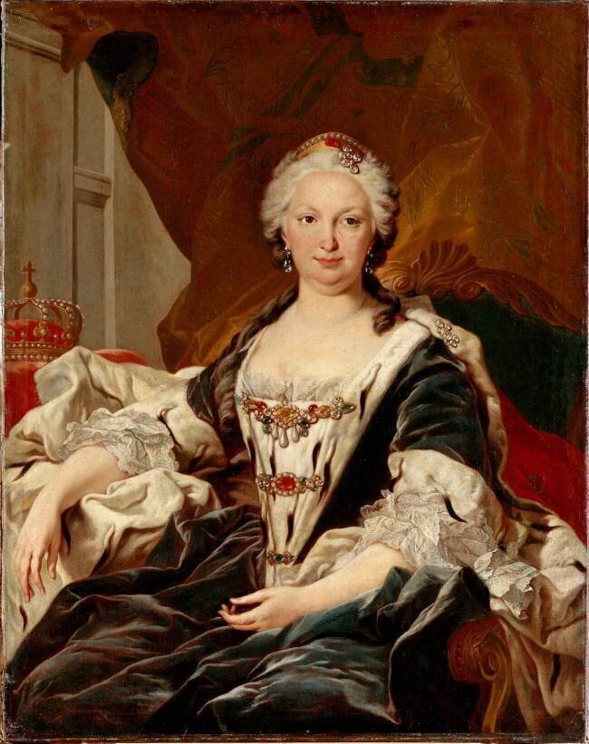 Portrait d'Elisabeth Farnèse, reine d'Espagne, seconde femme de Philippe V (1692-1766), vers 1745 Louis-Michel van Loo