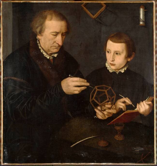 Portrait du calligraphe et mathématicien Johann I Neudorfer et de son fils Nicolas Neufchatel