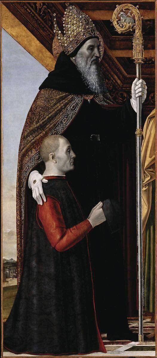 Saint Augustin et un donateur agenouillé Ambrogio Bergognone