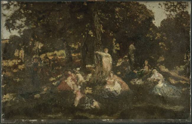 Scène du Decameron Adolphe Joseph Monticelli