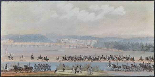 Serre lettre : Revue passée par napoléon à Schönbrunn Balthazar Wigand