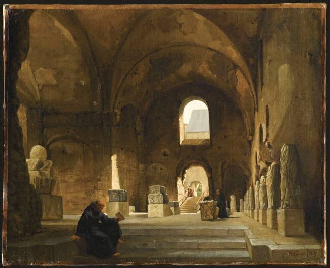 Vue de la grande salle du palais des Thermes Pierre Achille Poirot