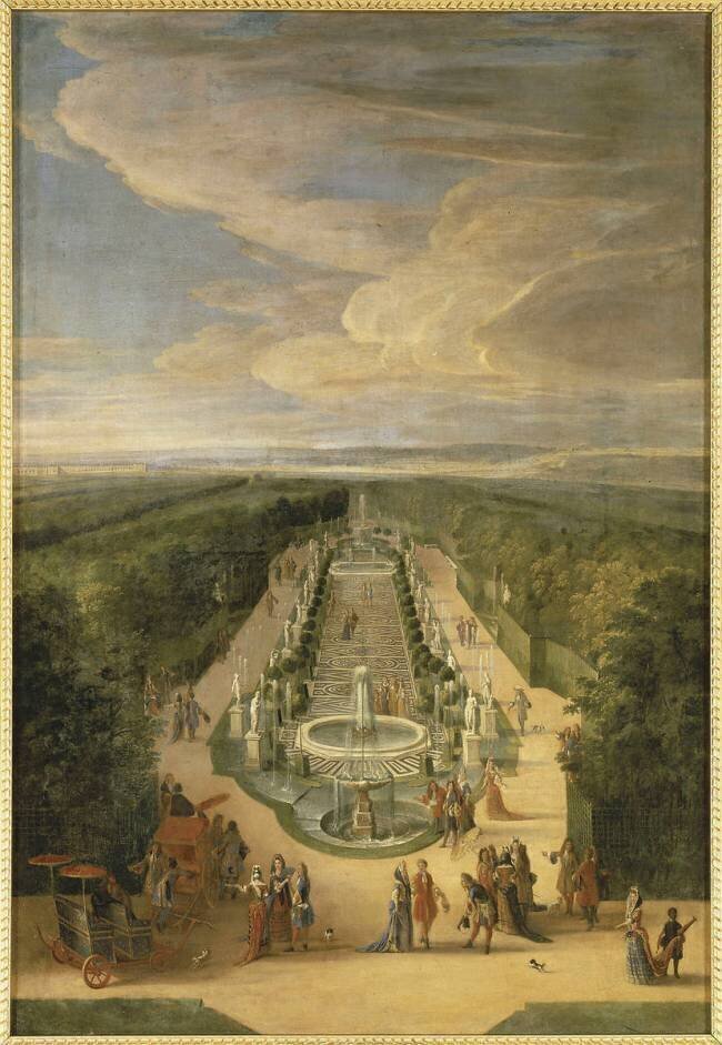 Vue du bosquet de la Galerie des Antiques dans les jardins de Versailles Jean-Baptiste Martin l'Ancien