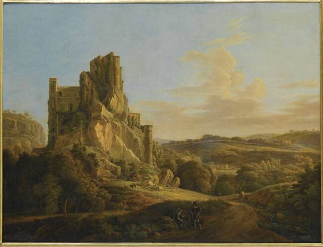 Vue du château de la Berben, possédé par la maison de Forbin, depuis Palmède Jean-Antoine Constantin