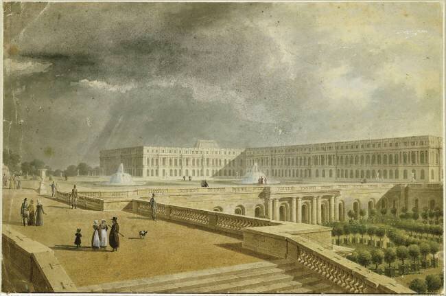 Vue du château de Versailles et de l'Orangerie depuis les Cent Marches sous Louis-Philippe anonymous