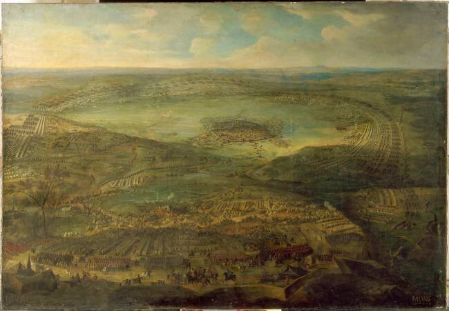 Vue panoramique des travaux du siège de Mons par Louis XIV en avril 1691 Jean-Baptiste Martin l'Ancien