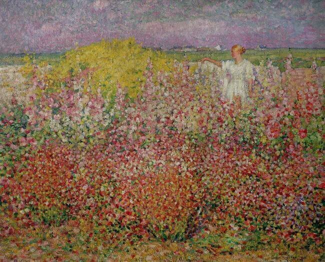  Mrs. Russell Amongst the Flowers at Belle Isle John Peter Russell