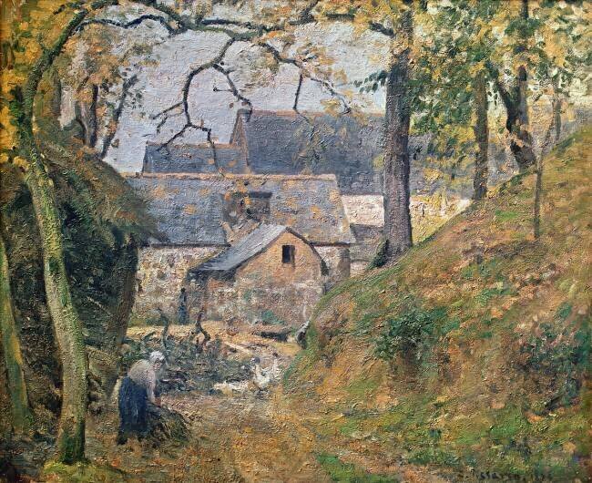 A Farm at Montfoucault Camille Pissarro