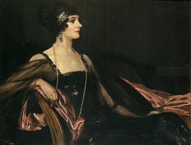 A Lady in Black: Portrait of Jean Ainsworth John Lavery