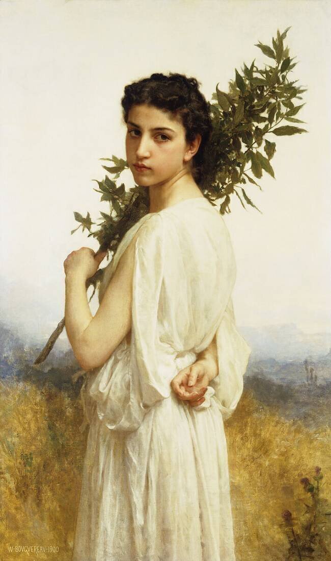 A Nymph Holding a Laurel Branch William Bouguereau