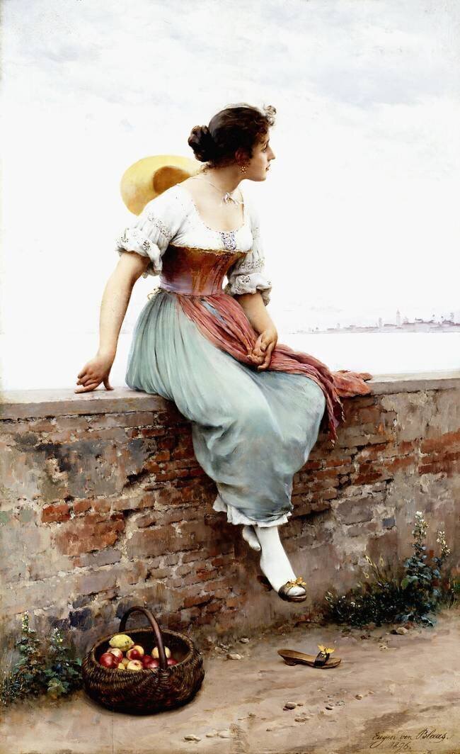 A Pensive Moment Eugene Von Blaas
