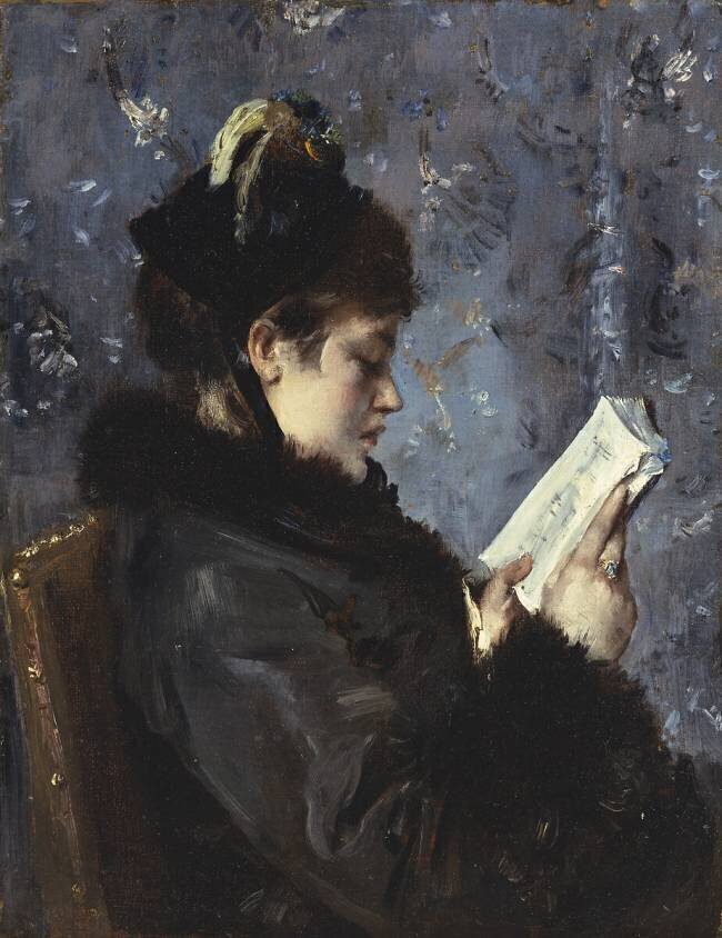 A Portrait of Madame Brizat from the Comedie Francaise Alfred Stevens