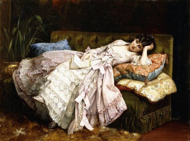 A Reclining Beauty Auguste Toulmouche