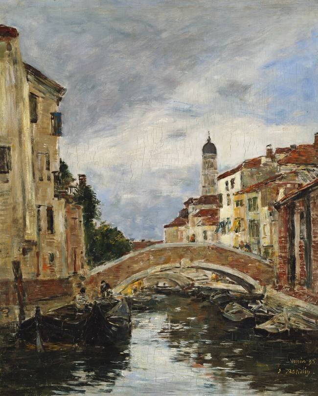 A Small Venetian Canal Eugène Boudin