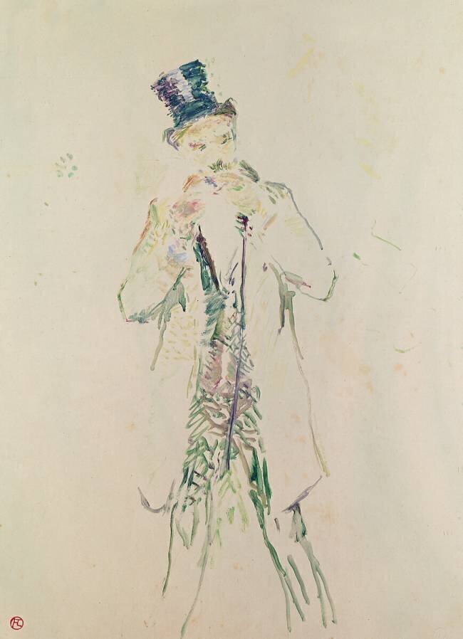 A Standing Gentleman Lighting his Cigar Henri de Toulouse-Lautrec