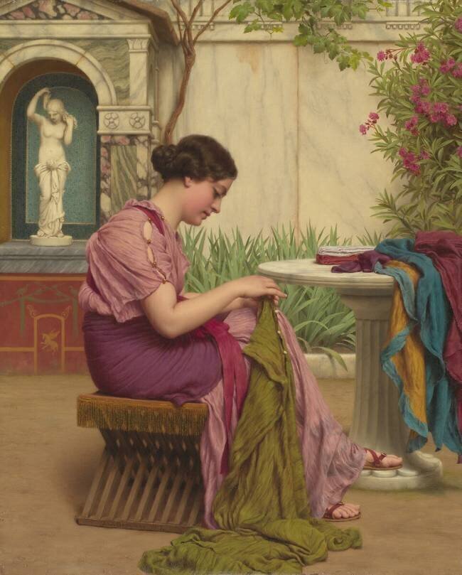 A Stitch is Free John William Godward