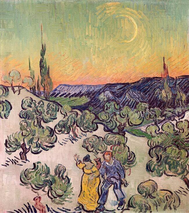 A Walk at Twilight Vincent van Gogh