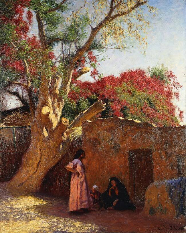 An Arab Family Outside a Village Ludwig Deutsch